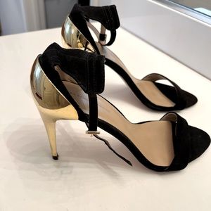 Zara Basic Black Strap Heels